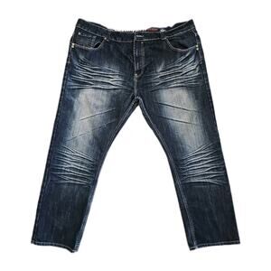 VINTAGE REDEMPTION DENIM Y2K MENS Tapered Jeans Blue SIZE 48X32 Embroidered Logo